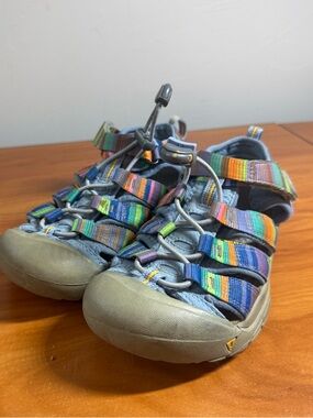 Keen Kids Newport H2 Water Sandal Shoe Rainbow Colorful Stripe Bungee Vacation 2